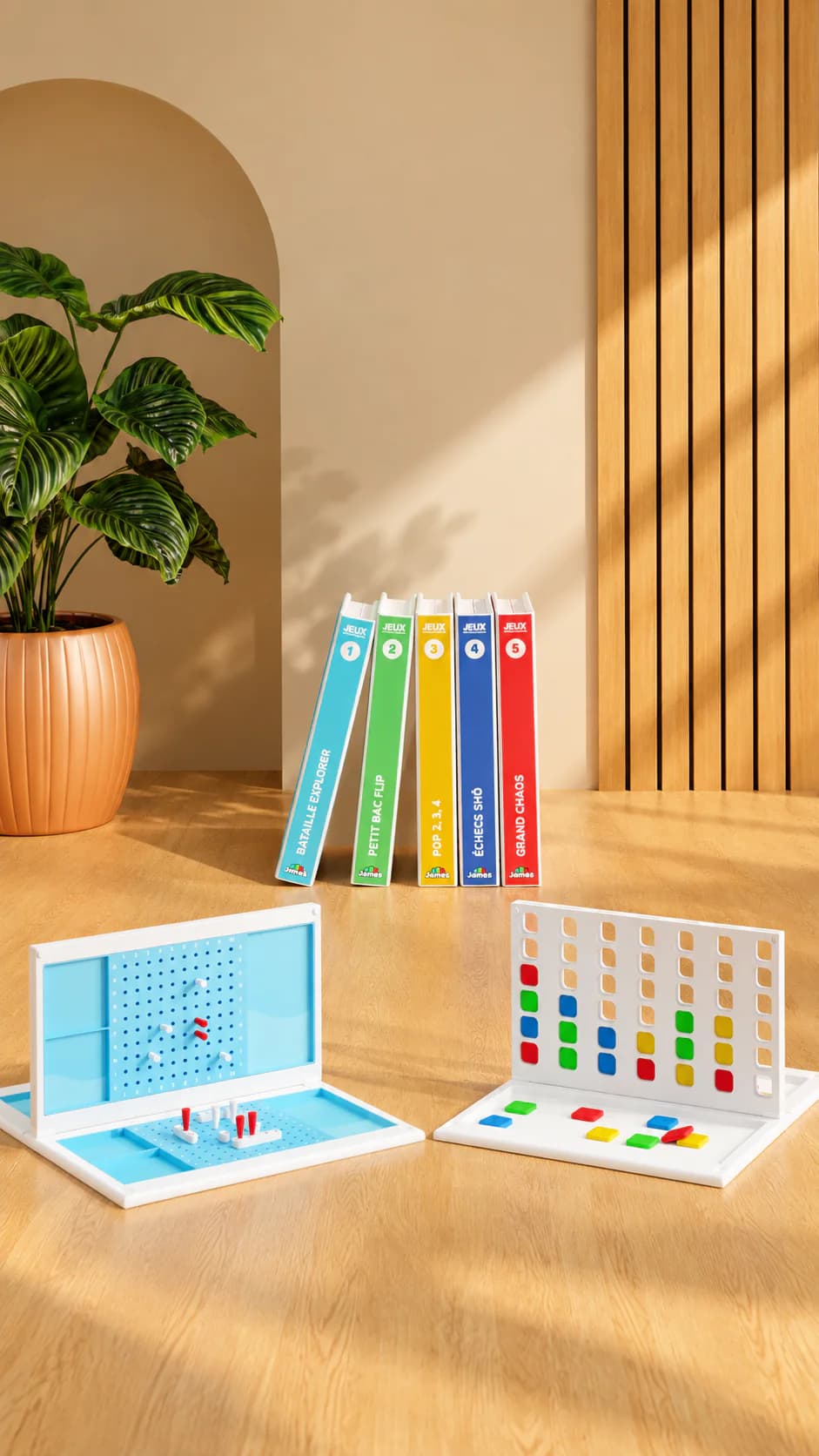 Le premier Livre-Jeu — 5 jeux de société dans une bibliothèque