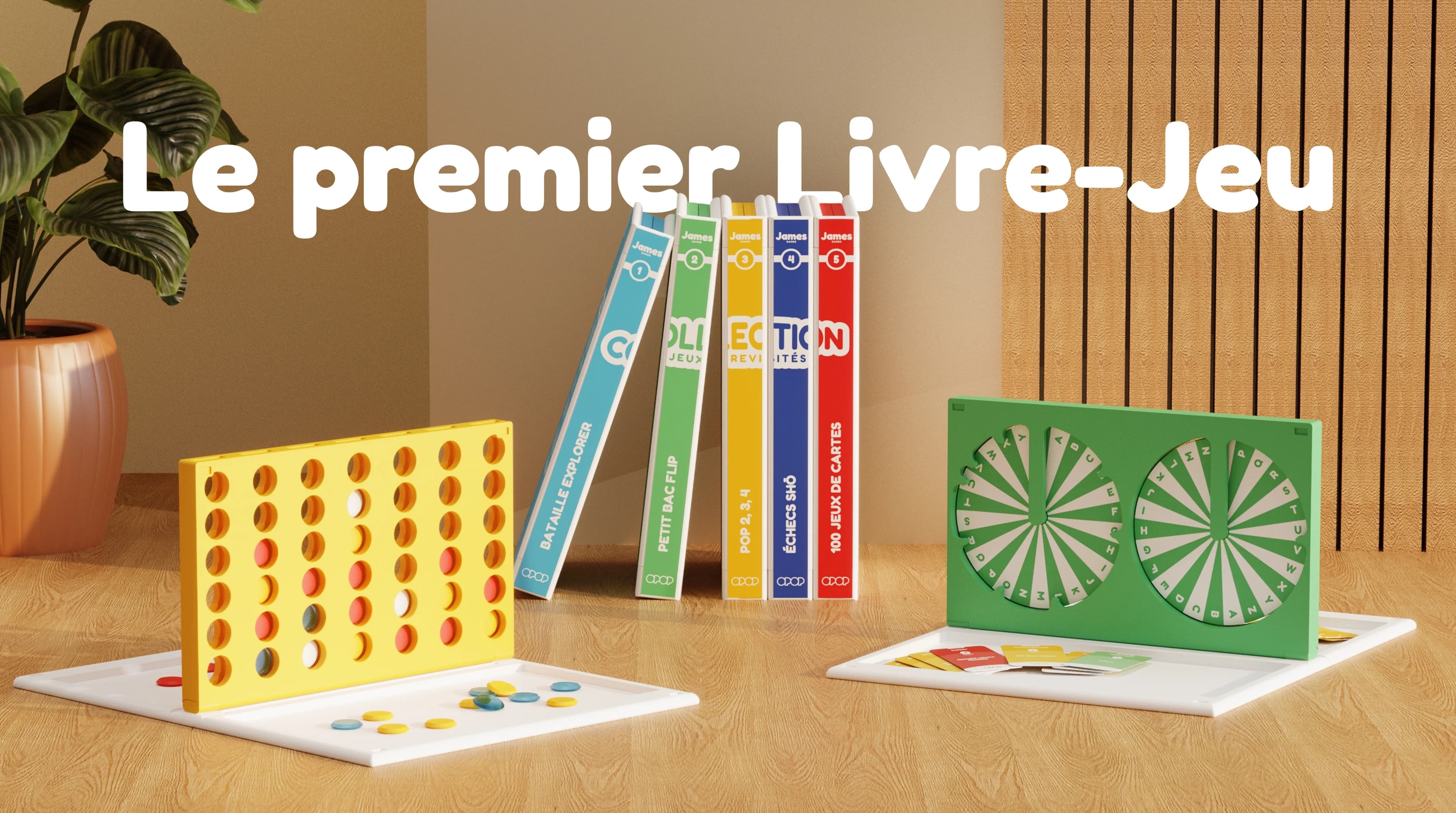 Le premier Livre-Jeu — 5 jeux de société dans une bibliothèque