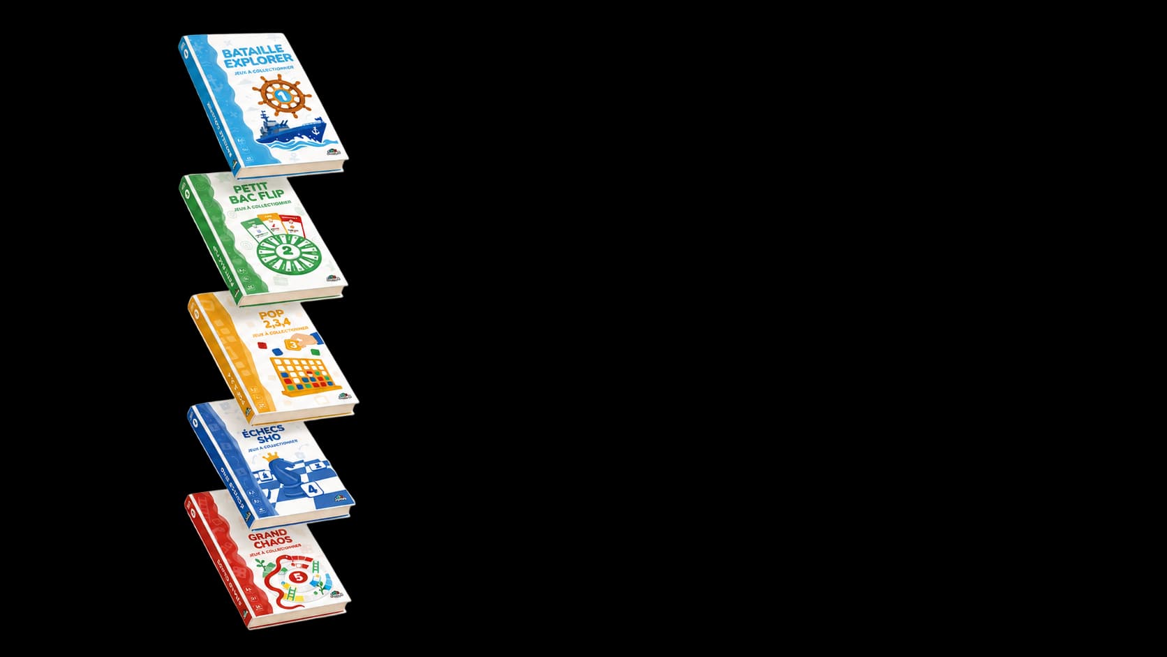 Les 5 livres-jeux empilés