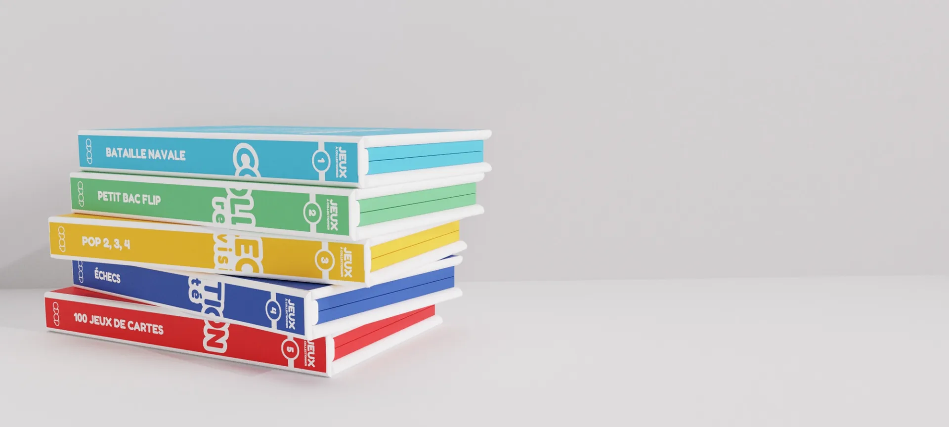 Les 5 livres-jeux empilés
